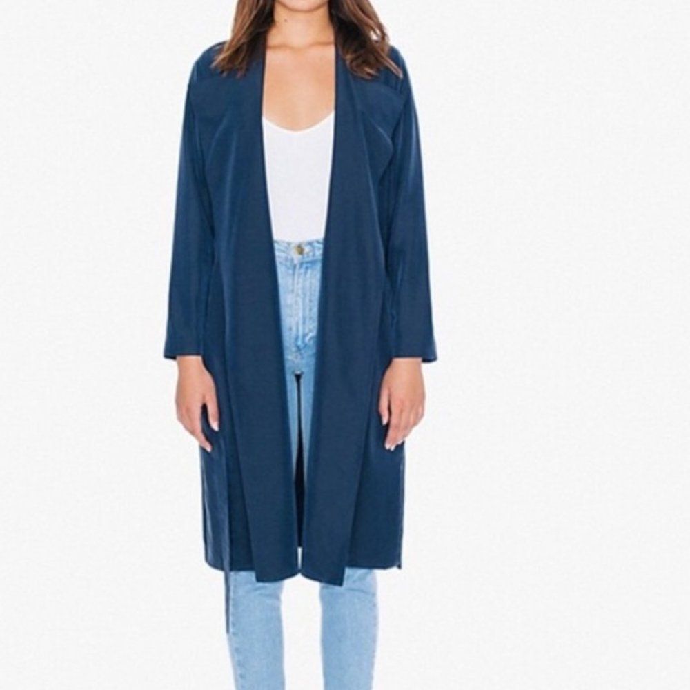 American Apparel Lightweight Vegan Silk Dylan Trench - Picture 4 of 13